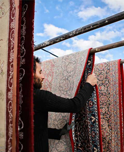 خشک کردن قالی در قالیشویی سوهانک